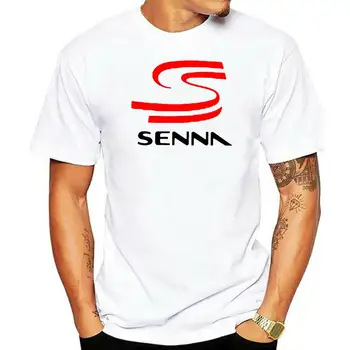 Мужская белая футболка с логотипом Legend Ayrton Senna Racing с короткими рукавами из 100% хлопка, классическая футболка без рукавов