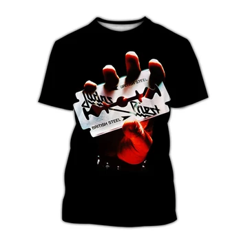 Летняя Новая футболка с 3D принтом хэви-метал-рок-группы Для мужчин и женщин, детская Повседневная модная крутая футболка в стиле хип-хоп с короткими рукавами 100-6XL