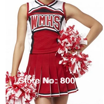 Бесплатная доставка Женские школьные комплекты для полных, Маскарадная форма, костюм болельщицы Glee