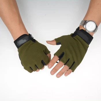 1 пара спортивных перчаток, летние уличные дышащие перчатки на полпальца, Велосипедные нескользящие силиконовые велосипедные ветрозащитные перчатки для рыбалки