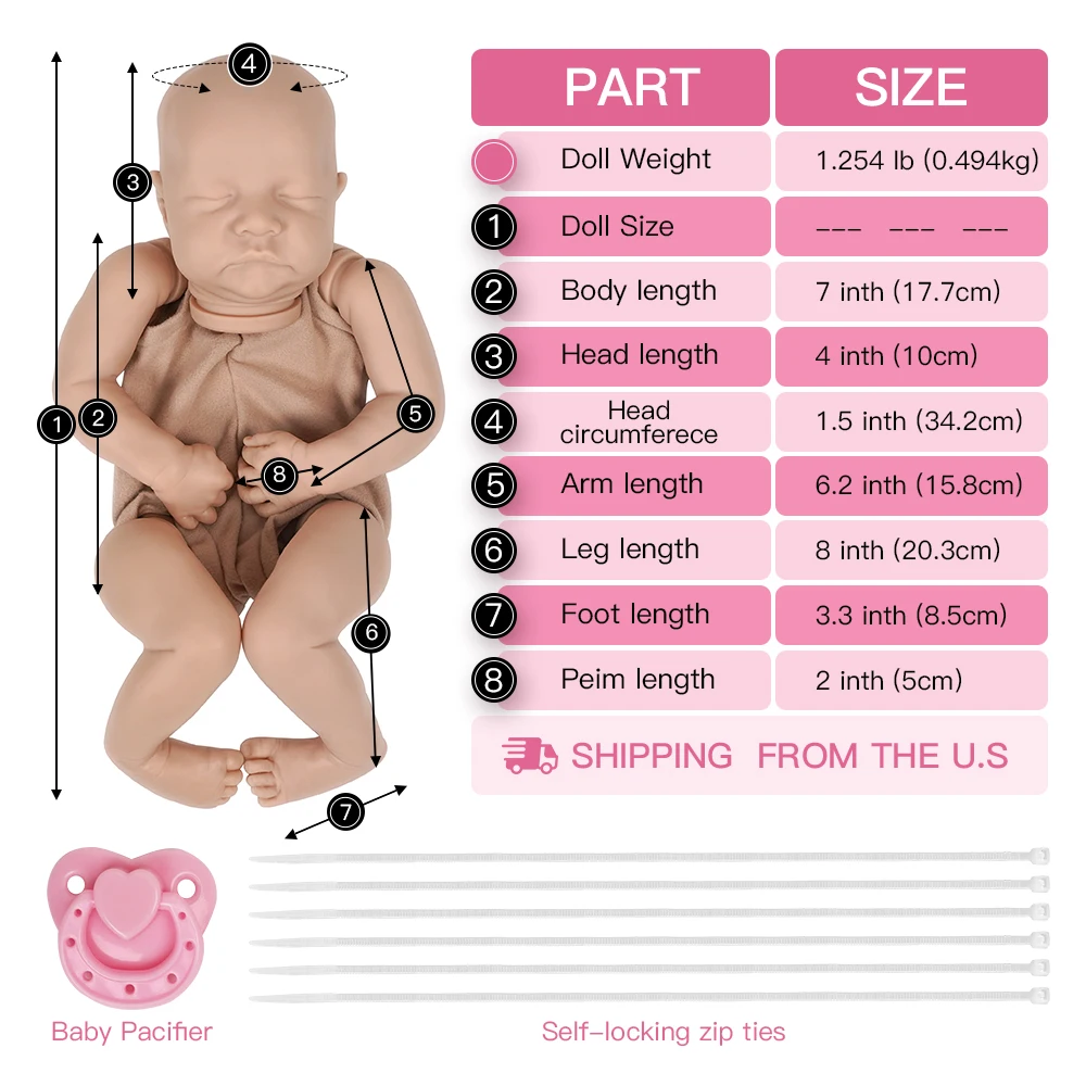 18-дюймовый Комплект Reborn Baby Doll Levi Виниловый Неокрашенный Незаконченный В Разобранном Виде Части Куклы DIY Blank Bebe Reborn