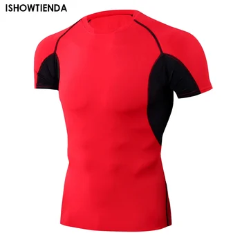 Быстросохнущие мужские рубашки для бега, компрессионная футболка для фитнеса, Спортивная футболка из полиэстера, черная, для тренировок 2023, одежда для мышц