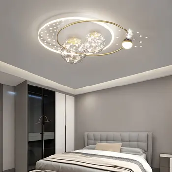 Современный светодиодный потолочный светильник Nordic Simple Creative Акриловая Люстра Золотого / черного цвета All-Sky Star, Применимые Лампы для спальни и гостиной