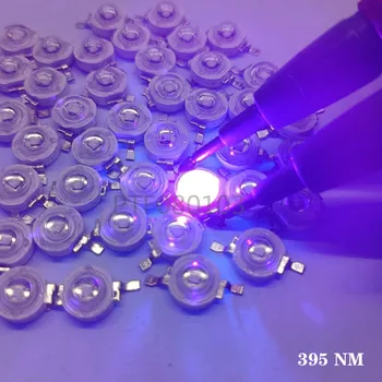Чип-Диод 3W High Power LED UV Light 395nm 400nm 365nm 370nm Фиолетовый Ультрафиолетовый для Идентификации Валюты Сушилки для ногтей