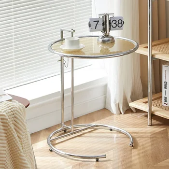 Круглый небольшой журнальный столик на стойке регистрации Парикмахера Уникальный металлический стеклянный журнальный столик в выдвижном стиле для гостиной Mesa Salon Мебель для дома
