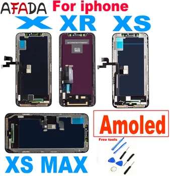 Oled LCD для iPhone X XR XS MAX ЖК-дисплей с сенсорным экраном, дигитайзер в сборе, замена для iPhone XS MAX мягкого или жесткого ЖК-дисплея