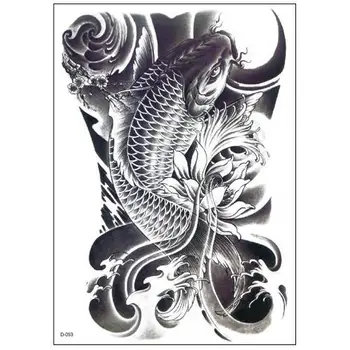 Японская рыба Кои Водонепроницаемые временные татуировки, наклейки, фестиваль волн, карнавал, милые татуировки, поддельные татуировки для женщин, мужчин