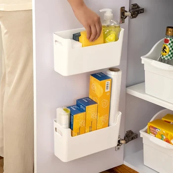 Кухонная Настенная дверца шкафа Стеллаж для хранения пакетов для консервации пленки Стеллаж для хранения косметики в ванной