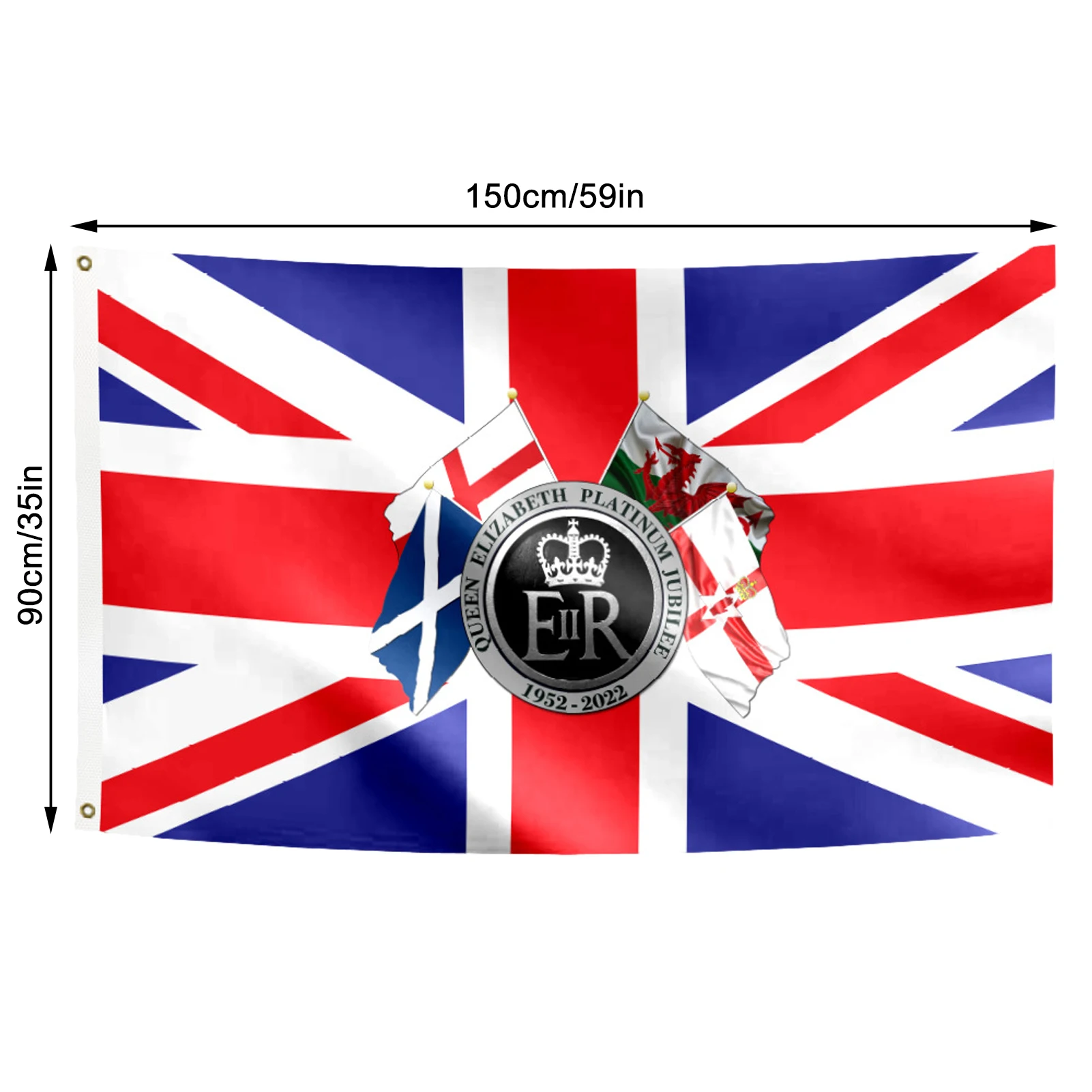 Юбилейный флаг Королевы Елизаветы II Platinums 2022 Флаг Юнион Джек с изображением Британского Сувенира к 70-летию Ее Величества Королевы
