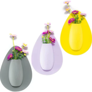Силиконовая ваза для цветов, самоклеящаяся наклейка для гидропонного плантатора, стена для стеклянной стены, окно, вечеринка, свадьба, фестиваль, дом