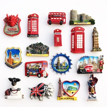 Туристические сувениры Великобритании, магниты на холодильник, Шотландия, Лондон, Виндзорский замок, магнитные наклейки для путешествий на холодильник