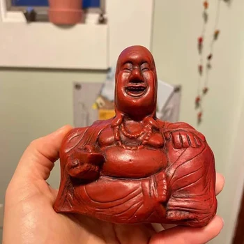 Статуэтка Смеющегося Будды со средним пальцем, изготовленная неожиданной обратной стороной, Перевернутый Орнамент Будды, Украшение для дома, Уникальный подарок
