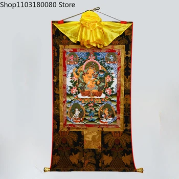 Настройка 130 см Манджушри Бодхисаттва Тханка ручная роспись Тибет буддизм Декоративные Картины домашний декор