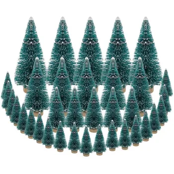 35 ШТ., миниатюрная рождественская елка, искусственный снег, морозные деревья, сосны, елки для рождественской вечеринки, сделанные своими руками (4 размера)