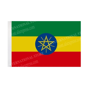 Эфиопский Флаг Национальный Графический Пользовательский Печатный Дизайн Подвесного Баннера Спорт На открытом Воздухе Полиэфирная Крышка Вала Люверсы 3X5FT 90X150CM