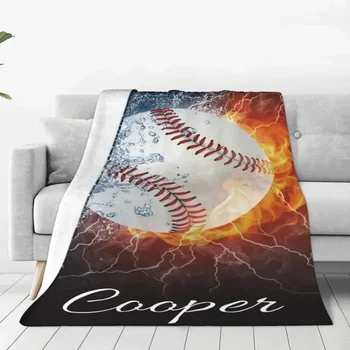 Персонализированное бейсбольное одеяло для комфорта и уникальности | BKKid220 / 60x80 дюймов