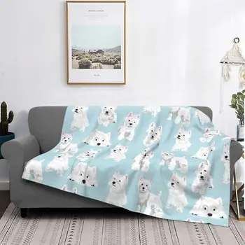 Бархатное одеяло Westie Cute Puppy для собак Вест Хайленд Терьер, одеяла для домашнего дивана, супер мягкий коврик для кровати