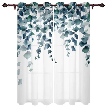 Акварель растений, листья Окна Шторы для гостиной спальни занавески, современная кухня шторы портьеры шторы