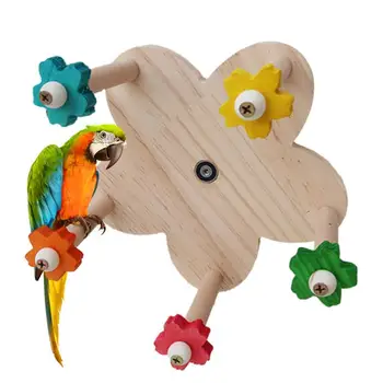 Подставка для попугаев, круглая подставка из натурального дерева, игрушка с колесом для попугаев, прочные, долговечные аксессуары для птичьих клеток, товары