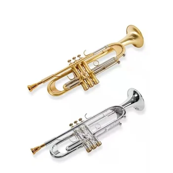 LT190S-77 Высококачественная труба Оригинальный посеребренный золотой ключ Плоский Bb Профессиональные музыкальные инструменты для раструба