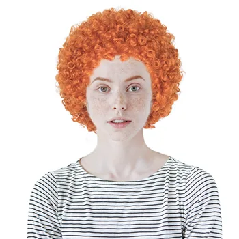 Miss U Hair Короткие Вьющиеся Оранжевые Афро Парики Косплей Хэллоуин Парик Синтетические Пушистые Девушки Женщины