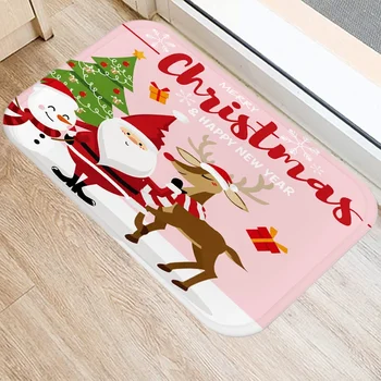 Коврик с рисунком Санта-Лося, приветственный коврик, вход в кухню, ванную, Нескользящий пол, Рождественское Новогоднее украшение дома