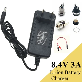 8.4V 3A Литий-ионный аккумулятор зарядное устройство для 7.2v 7.4v аккумулятор 2S 18650 аккумуляторный блок разъем DC5525