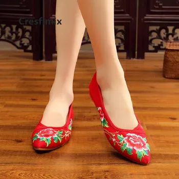 женская модная милая нескользящая удобная обувь, женские милые тканевые туфли с острым носком, женские красные парусиновые туфли zapatos mujer e2236