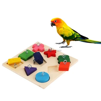 Развивающие игрушки Parrot Интерактивные игрушки из ротанга Parrot Деревянный блок Птицы Игрушки-головоломки Товары для птиц