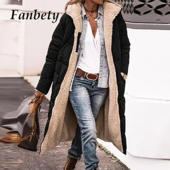 Зимние флисовые теплые пальто, женские толстые повседневные свободные куртки с двойной подкладкой, шерстяные пальто с длинным рукавом в стиле ретро из овечьей шерсти